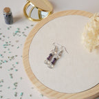 Boucles d’oreilles pendantes 5 perles - acier inoxydable