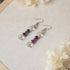 Boucles d’oreilles pendantes 5 perles - acier inoxydable
