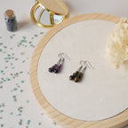 Boucles d’oreilles dégradé 3 perles – Pierres naturelles