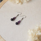 Boucles d’oreilles dégradé 3 perles – Pierres naturelles