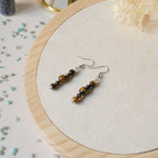 Boucles d’oreilles pendantes 5 perles – pierres naturelles