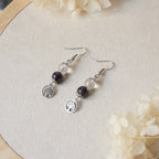 Boucles d’oreilles perles et arbre de vie – pierres naturelles