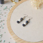 Boucles d’oreilles 3 perles 8 mm – pierres naturelles