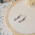 Boucles d’oreilles 3 perles 8 mm – pierres naturelles