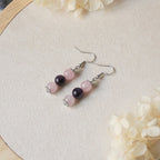 Boucles d’oreilles 3 perles 8 mm – pierres naturelles