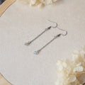 Boucles d’oreilles pendantes chaîne – labradorite facettée