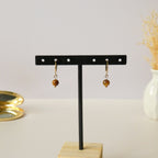 Boucles d’oreilles dormeuses oeil de tigre – Acier inoxydable