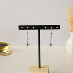 Boucles d’oreilles pendantes labradorite et étoile