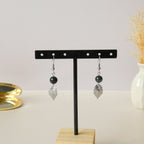 Boucles d’oreilles pendantes agate mousse et feuille