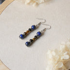 Boucles d’oreilles pendantes 5 perles - acier inoxydable