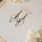 Boucles d’oreilles losange labradorite et chat