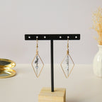 Boucles d’oreilles losange labradorite et chat