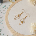 Boucles d’oreilles losange pierre de lune et arbre de vie