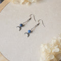 Boucles d’oreilles pendantes lapis lazuli et lune