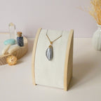 Pendentif en labradorite violette 2,9 cm bélière dorée