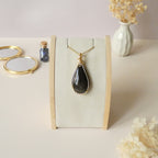 Pendentif obsidienne dorée 5,1 cm wire wrapping doré