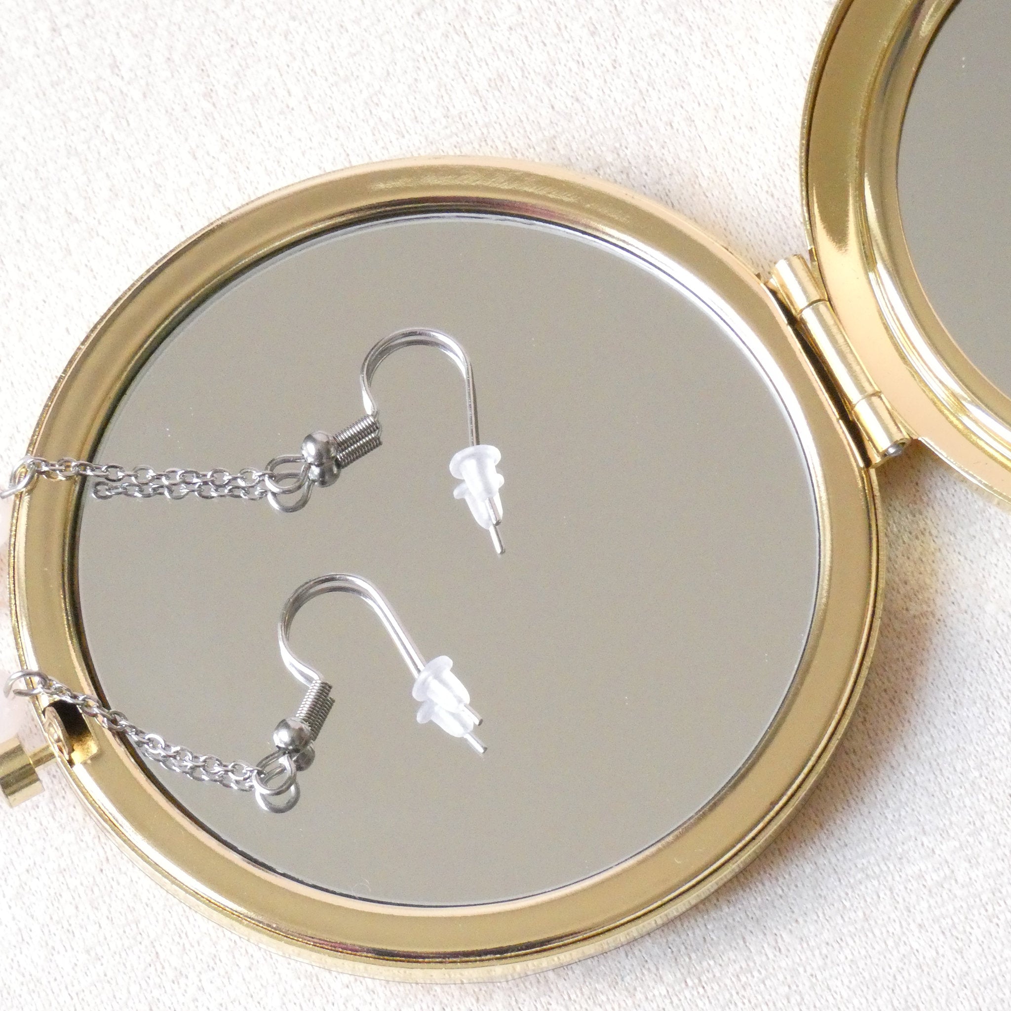 Boucles d’oreilles pendantes agate mousse et feuille