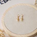 Boucles d'oreilles ballerines, dormeuses acier inoxydable doré