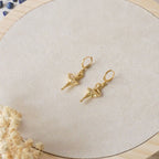 Boucles d'oreilles ballerines, dormeuses acier inoxydable doré