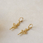 Boucles d'oreilles ballerines, dormeuses acier inoxydable doré