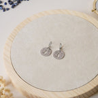 Boucles d'oreilles médaille chat, dormeuse acier inoxydable