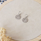 Boucles d'oreilles médaille chat, dormeuse acier inoxydable