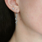 Boucles d'oreilles serpent, dormeuses créoles, doré ou argenté au choix