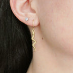 Boucles d'oreilles serpent, dormeuses créoles, doré ou argenté au choix