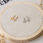 Boucles d'oreilles soleil, dormeuses, doré ou argenté au choix