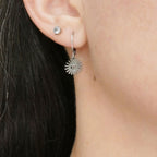 Boucles d'oreilles soleil et oeil, dormeuse acier inoxydable