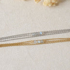 Bracelet acier inoxydable avec labradorite facettée - doré ou argenté au choix