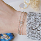 Bracelet en labradorite et acier inoxydable