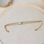 Bracelet en larimar et acier inoxydable