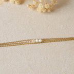 Bracelet en pierre de lune et acier inoxydable