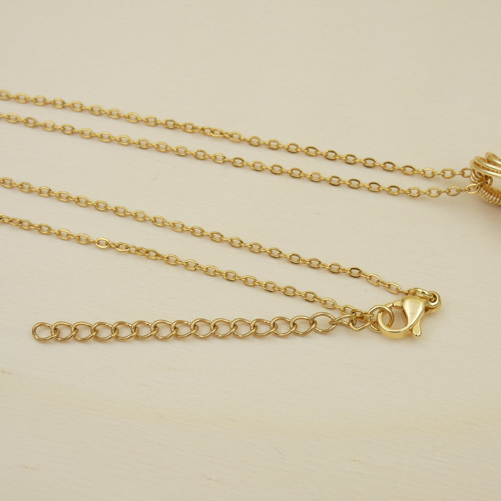 Pendentif en péristérite - wire wrapping doré - pierre naturelle