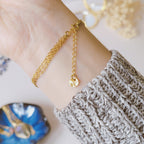 Bracelet acier inoxydable avec lapis lazuli - doré ou argenté au choix