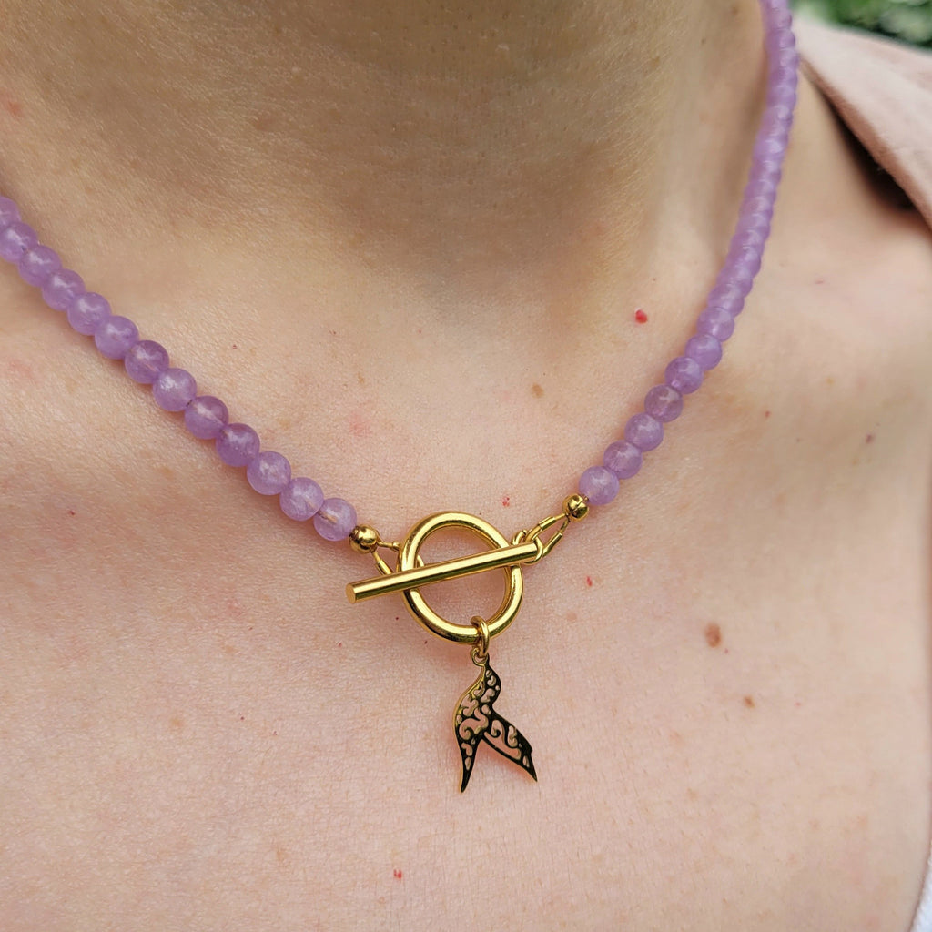 Collier Awen améthyste lavande