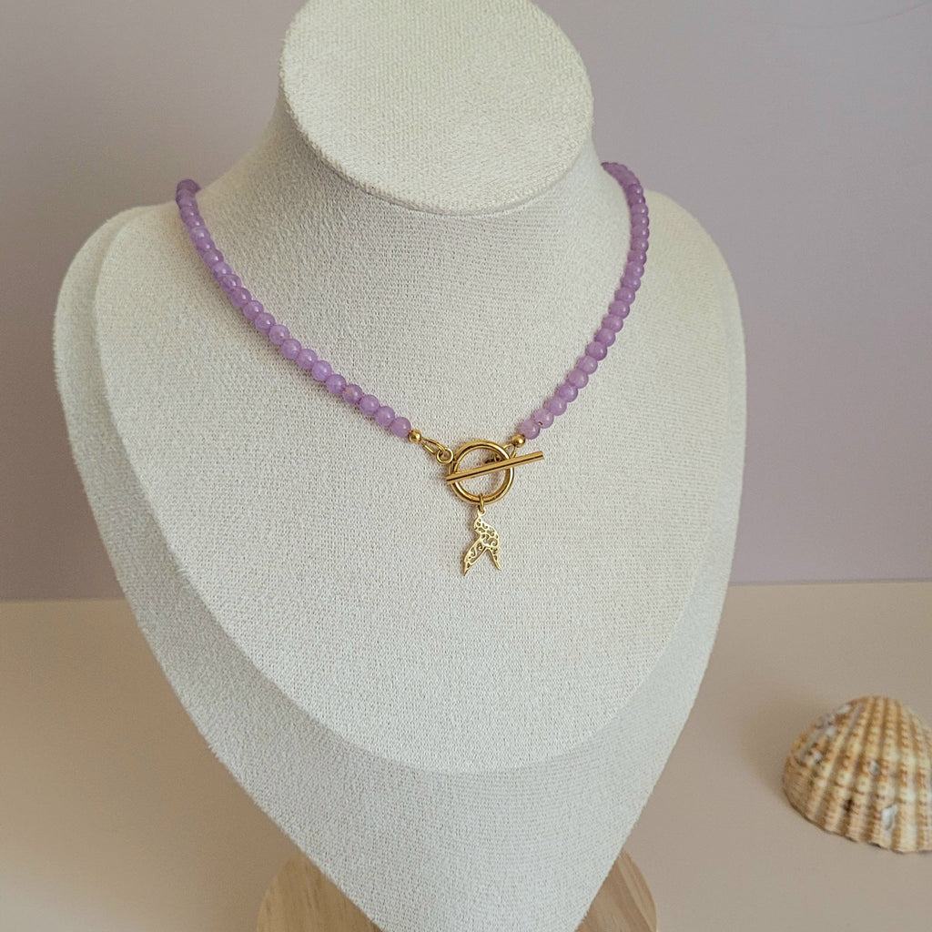 Collier Awen améthyste lavande