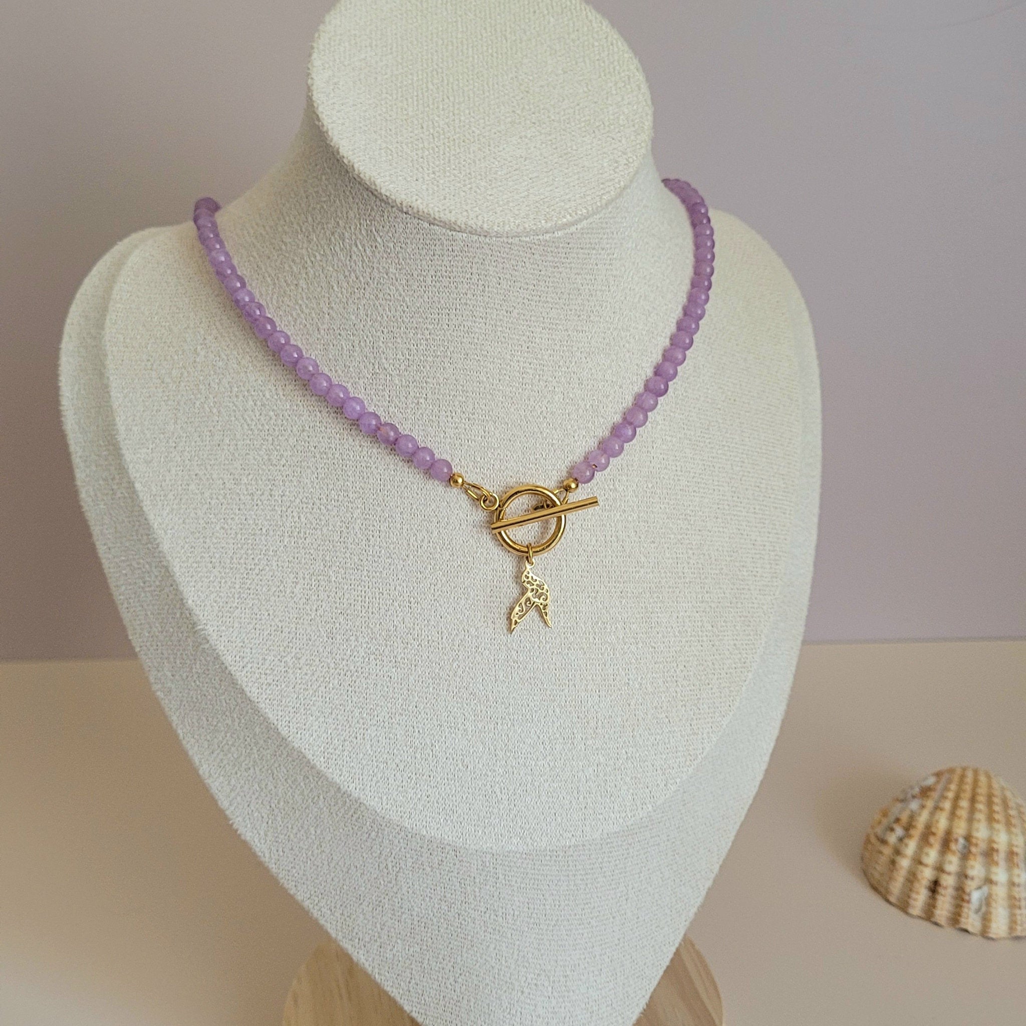 Collier Awen améthyste lavande