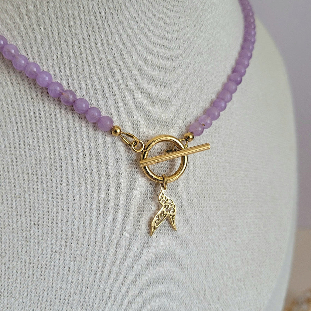 Collier Awen améthyste lavande
