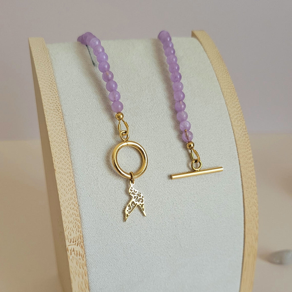 Collier Awen améthyste lavande