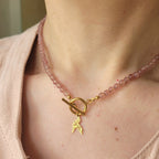 Collier Awen quartz fraise