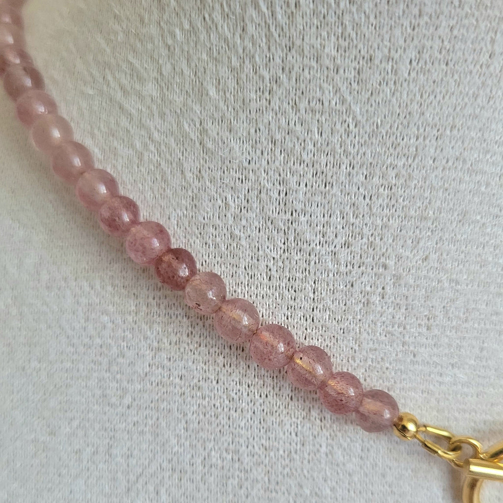 Collier Awen quartz fraise
