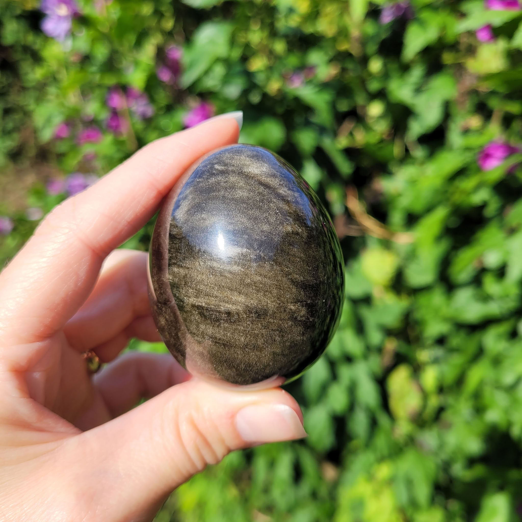 Oeuf obsidienne dorée du Mexique 5,9cm - 159gr