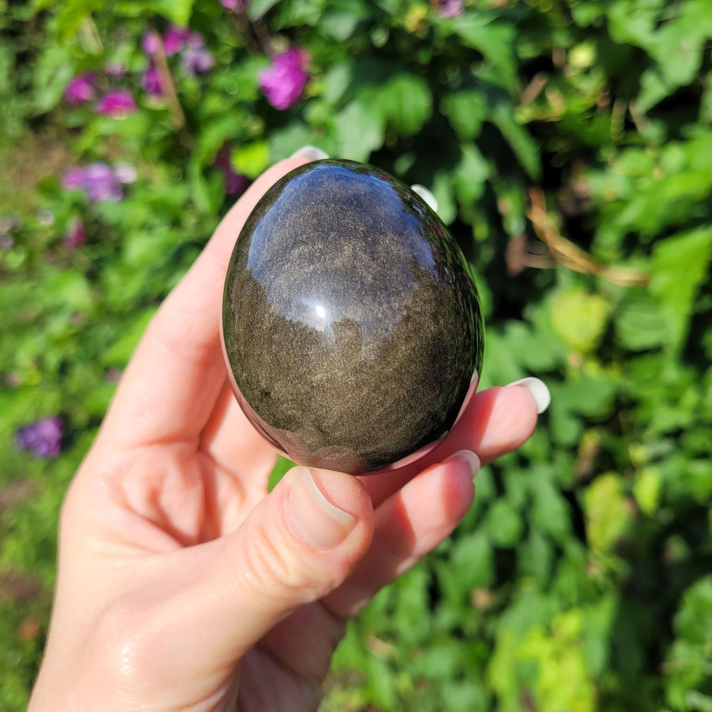 Oeuf obsidienne dorée du Mexique 5,9cm - 159gr