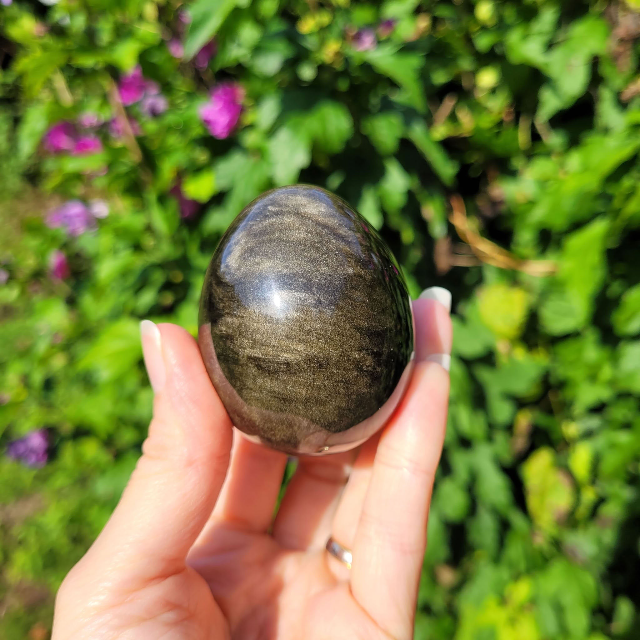 Oeuf obsidienne dorée du Mexique 5,9cm - 159gr