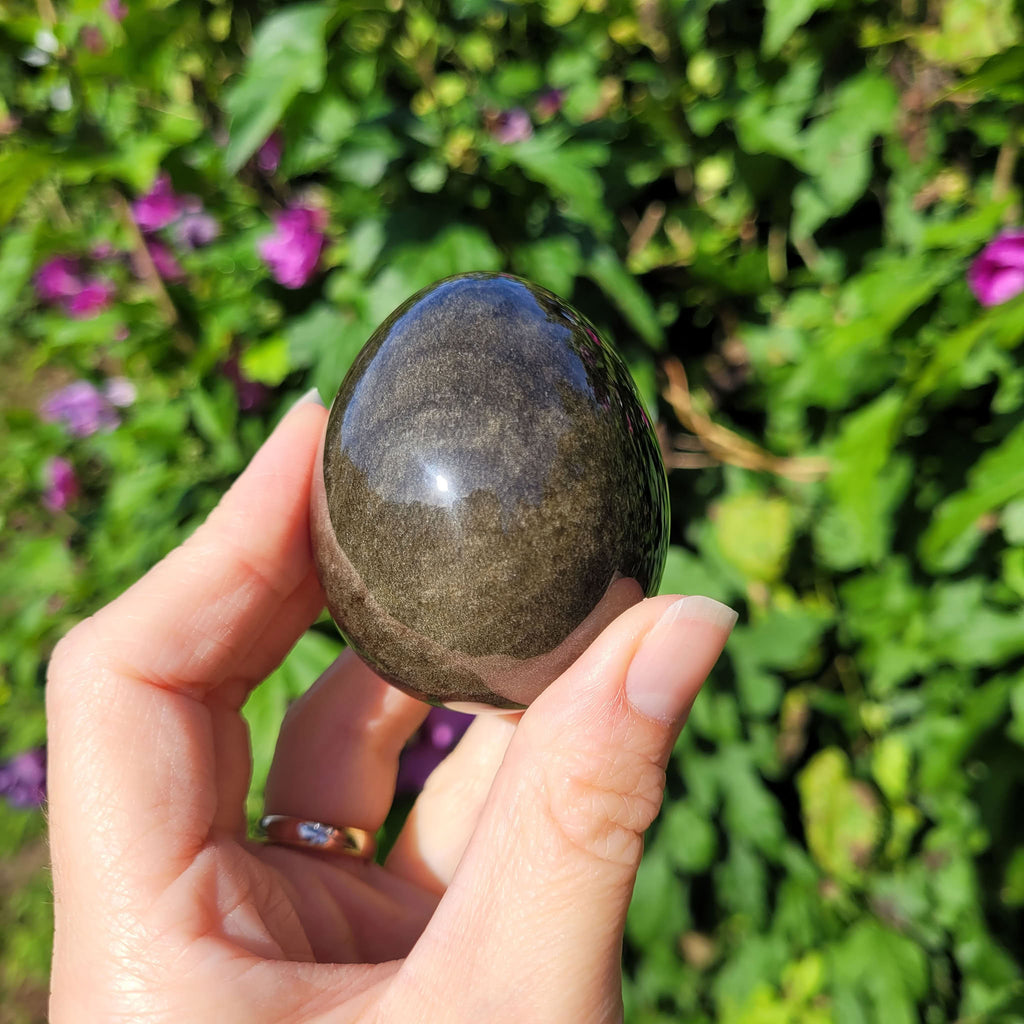 Oeuf obsidienne dorée du Mexique 5,9cm - 159gr