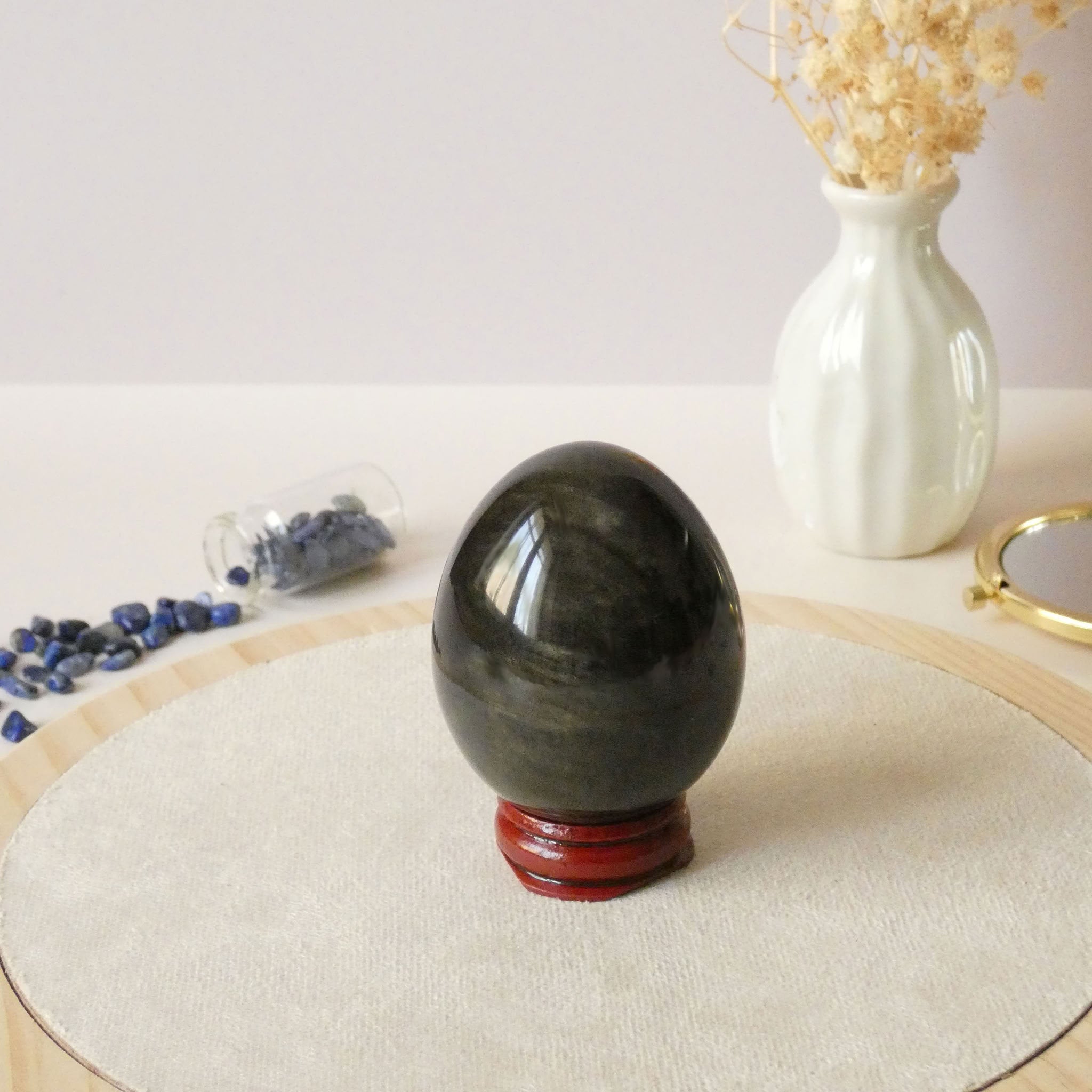 Oeuf obsidienne dorée du Mexique 5,9cm - 159gr