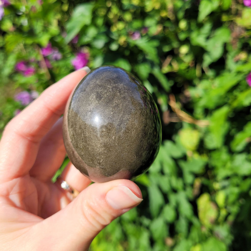 Oeuf en obsidienne dorée du Mexique 6cm - 180gr