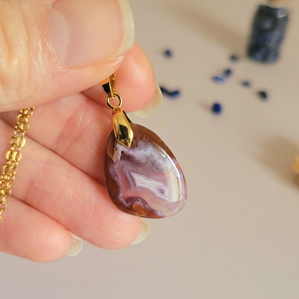 Pendentif agate du Malawi 2,2 cm